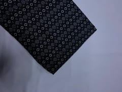 Black & White Geometric Modal Satin Print Fabric