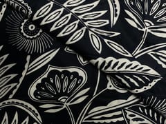 Black & White Floral Modal Satin Print Fabric