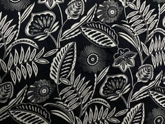 Black & White Floral Modal Satin Print Fabric
