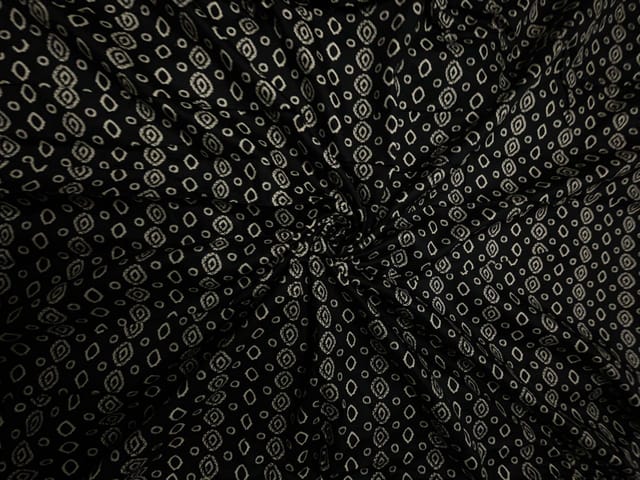 Black & White Geometric Modal Satin Print Fabric