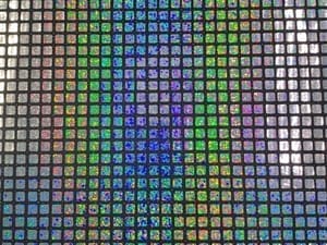 Silver Square Disco Foil Polyester Fabric