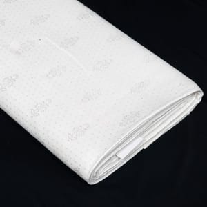 White Color Self Floral Design Poly Cotton Fabric