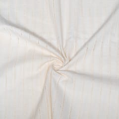 Off White Color Dyeable Cotton Schiffli Ladder Lace Fabric