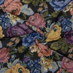 Multi Color Floral Design Cotton Blend Jacquard Fabric