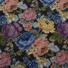 Multi Color Floral Design Cotton Blend Jacquard Fabric