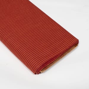 Red Color Stripe Handloom Cotton Thick Ikat Fabric