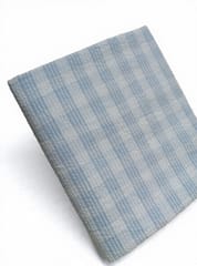 Blue Checks Plain  Weave Seersucker Yarn Dyed  Cotton  Fabric