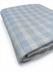 Blue Checks Plain  Weave Seersucker Yarn Dyed  Cotton  Fabric