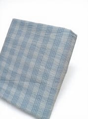Blue Checks Plain  Weave Seersucker Yarn Dyed  Cotton  Fabric