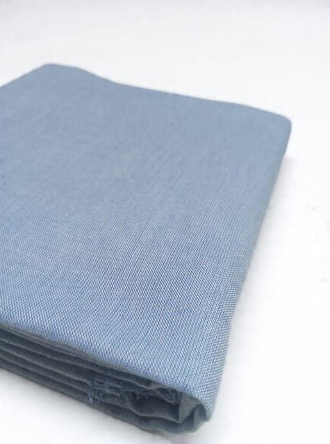 Blue Solid Plain Oxford Weave Yarn Dyed Cotton Fabric
