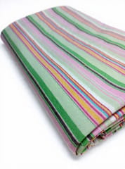 Multi Color Stripes Plain Weave Yarn Dyed  Cotton Lycra Fabric
