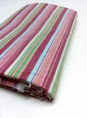 Multi Color Stripes Plain Weave Yarn Dyed  Cotton Lycra Fabric