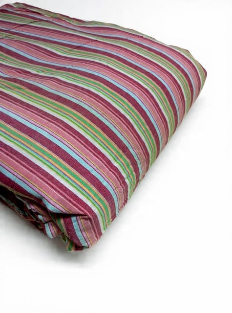 Multi Color Stripes Plain Weave Yarn Dyed  Cotton Lycra Fabric