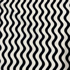 White Colour Woolen Lycra Printed Fabric