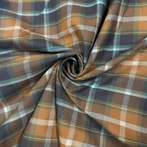 Rust Colour Woolen Printed Fabric