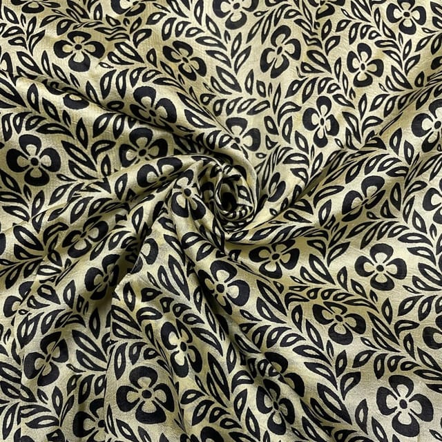 Multi Colour Pure Chanderi Silk Printed Fabric