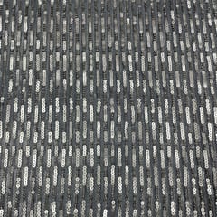 Dark Grey Colour Net Sequins Embroidered Fabric