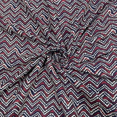 Navy Blue Colour Cotton Cambric Printed Fabric
