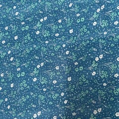 Firozi Colour Rayon Crepe Printed Fabric