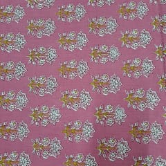 Baby Pink Colour Cotton Cambric Printed Fabric