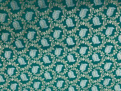 Rama Green Colour Floral Semi Soft Brocade Fabric