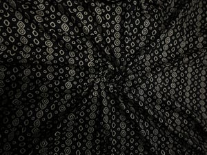 Black & White Geometric Modal Satin Print Fabric