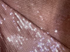 Peach Foil Square Sequins Fabric