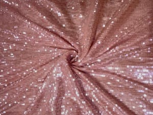 Peach Foil Square Sequins Fabric
