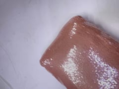 Peach Foil Square Sequins Fabric
