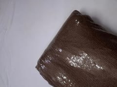 Brown Foil Square Sequins Fabric