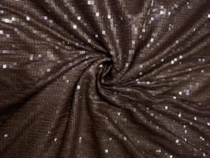 Brown Foil Square Sequins Fabric