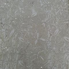 Golden Colour Tissue Embroidered Fabric