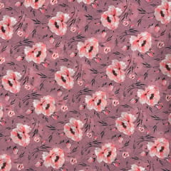 Dusty Pink Colour Georgette Printed Fabric