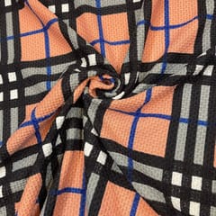 Peach Colour Woolen Printed Fabric