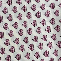 Off White Colour Rayon Printed Fabric
