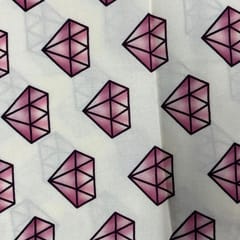 Off White Colour Rayon Printed Fabric