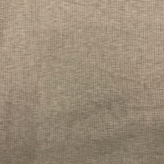 Beige Colour Checks Cotton Linen Fabric  (N252)