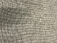 Grey Color Checks Cotton Linen Fabric