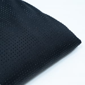 Black Color Jersy Lycra Rhinestone Fabric