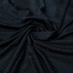 Black Color Jersy Lycra Rhinestone Fabric